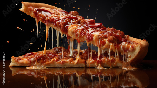 melting cheese in pizza.Generative Ai