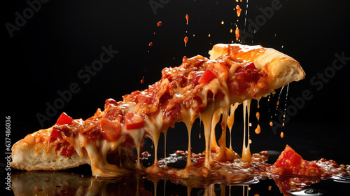 melting cheese in pizza.Generative Ai