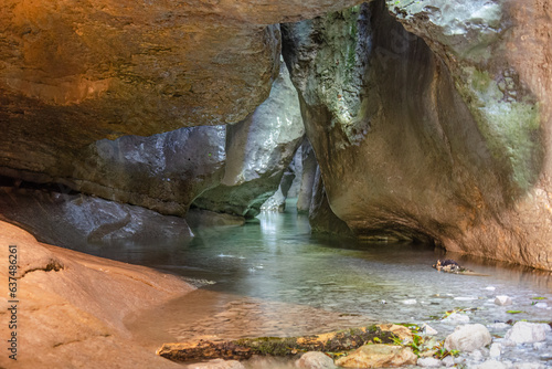 the stream in the caves of Pradis