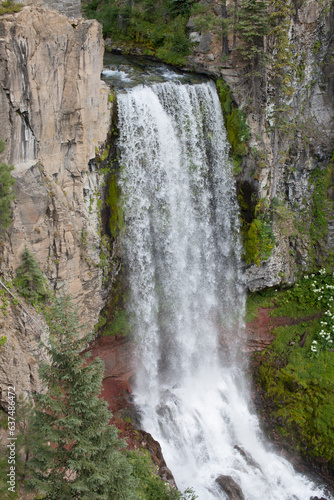 Waterfall at Tumelo Falls Trailhead in Bend  Oregon.