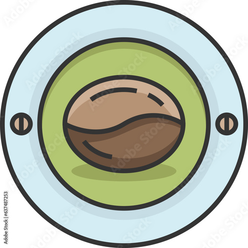 coffee logo color design for coffeeshop or cafe. Espresso or cappuccino vector sign. Creative logotype