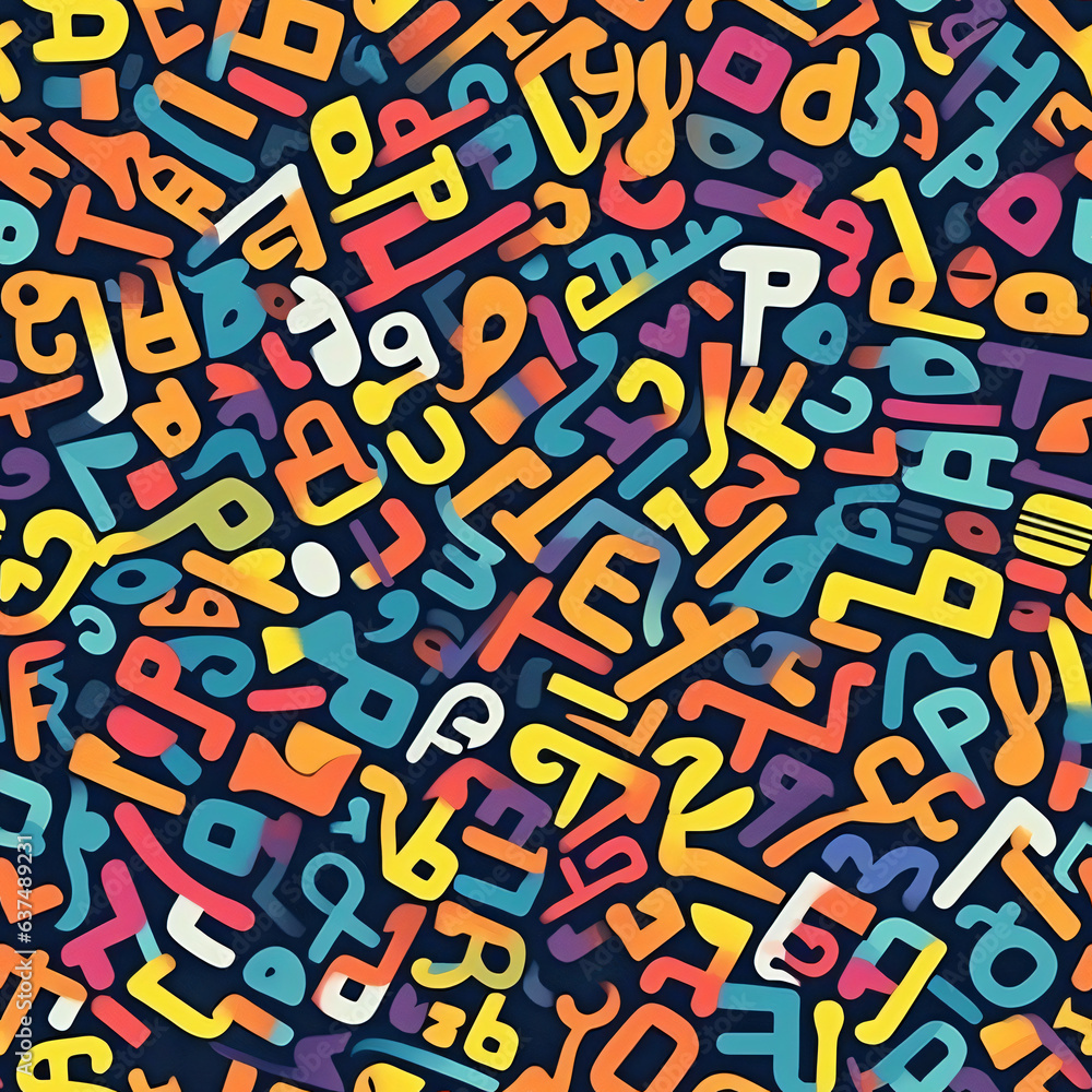 Seamless patterns with graffiti art Seamless patterns with graffiti art