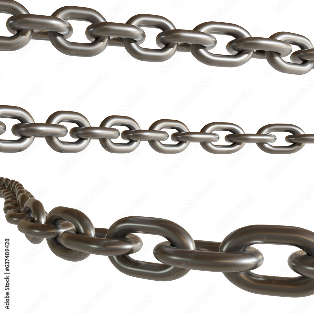 3D Render Chain Illustration 3D Render Chain Illustration