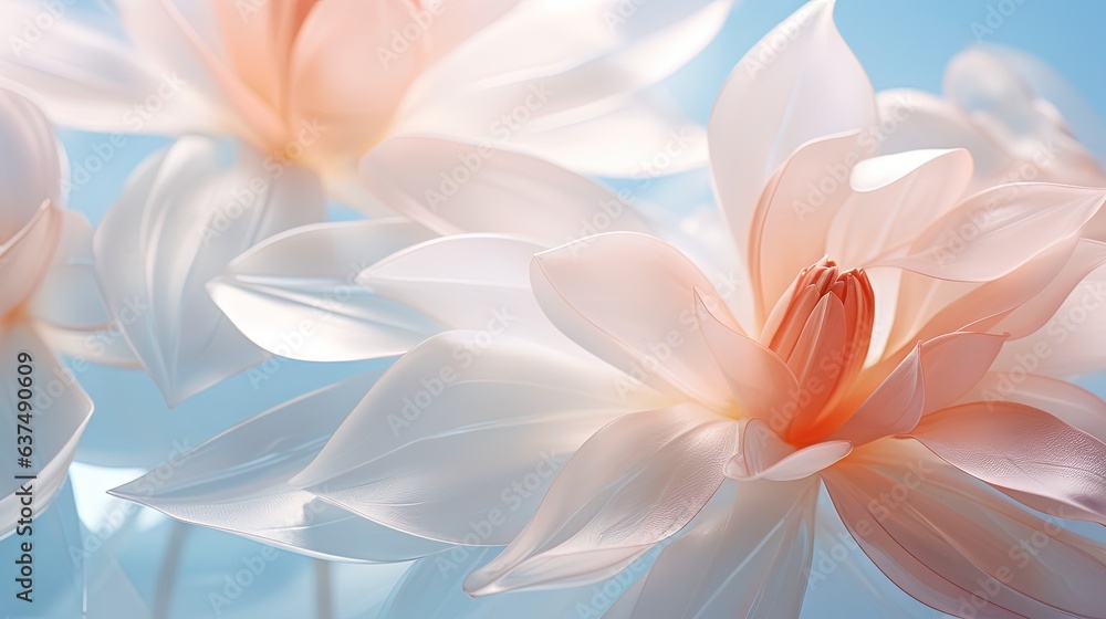 a close up of a bunch of flowers on a blue background. generative ai a close up of a bunch of flowers on a blue background. generative ai