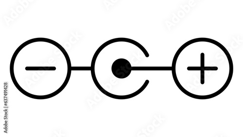 Polarity icon, 12 volt plug connection diagram, polarity observance