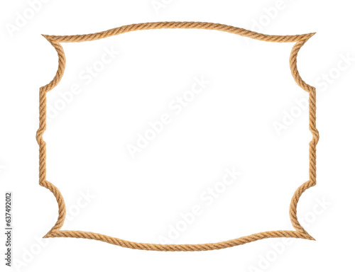 Fototapeta Naklejka Na Ścianę i Meble -  Rope in frame shape on white background