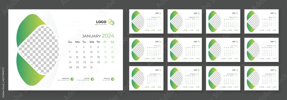 Desk Calendar Template 2024. Desk calendar in a minimalist style. Week Starts on Sunday. Calendar 2024 planner corporate template design. Desk Calendar Template 2024. Desk calendar in a minimalist style. Week Starts on Sunday. Calendar 2024 planner corporate template design.