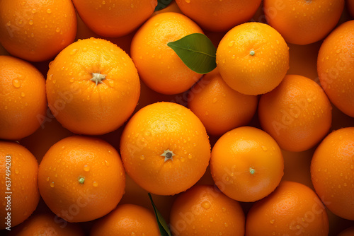 Orange fruits seamless background visible drops of water photo