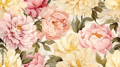  a bunch of flowers that are on a wallpaper background. generative ai