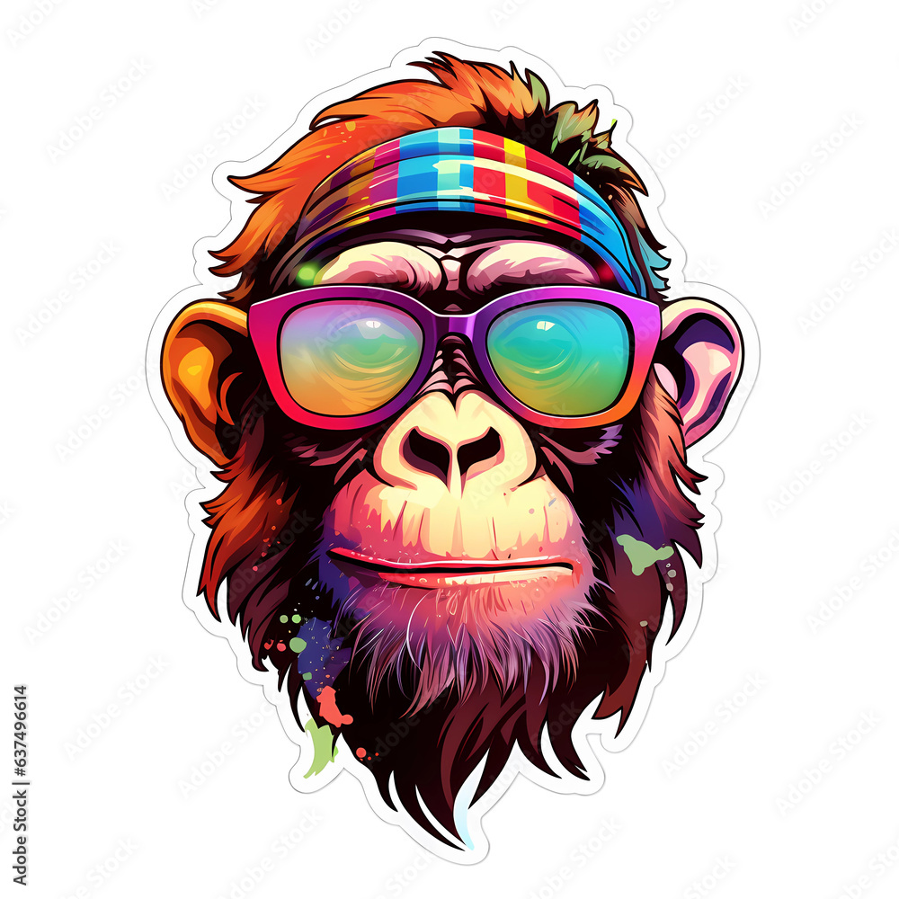 cool monkey head stickers