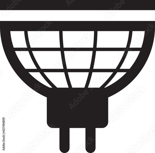 Led lamp icon energy economy technology. Electric bulb power modern innovation. Smart home vector sign.