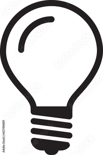 Electric light bulb icon. Electricity lamp symbol. Vector illumination sign.