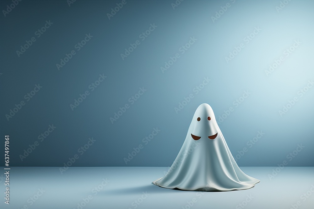 Happy white ghost .Halloween concept.