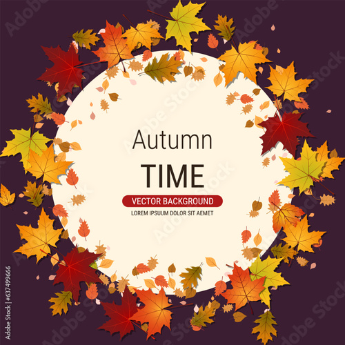 Autumn style elegant vector background. Design for square flyer  invitation card  promo poster  discount coupon  voucher  sale banner