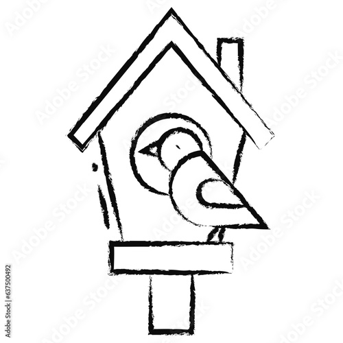 Hand drawn Bird house icon