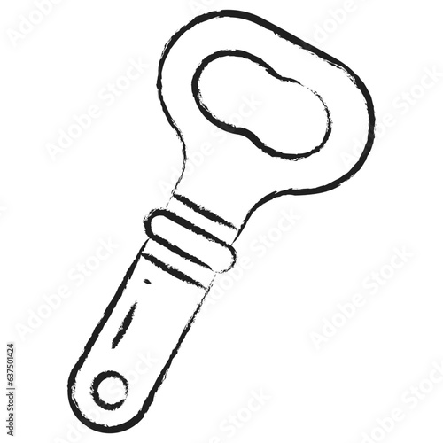 Hand drawn bottle opener icon