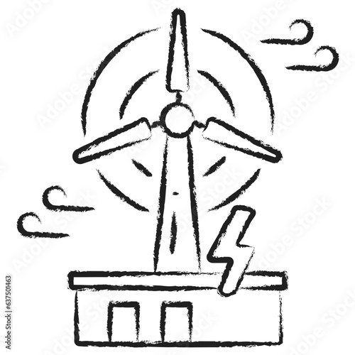 Hand drawn wind energy icon
