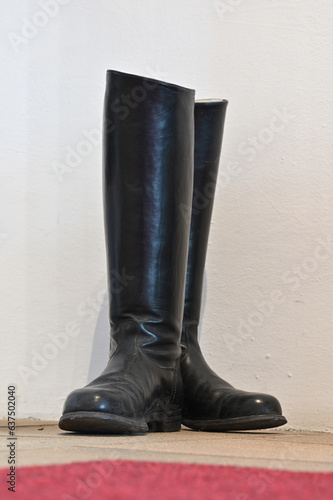 antique leather military riding boots