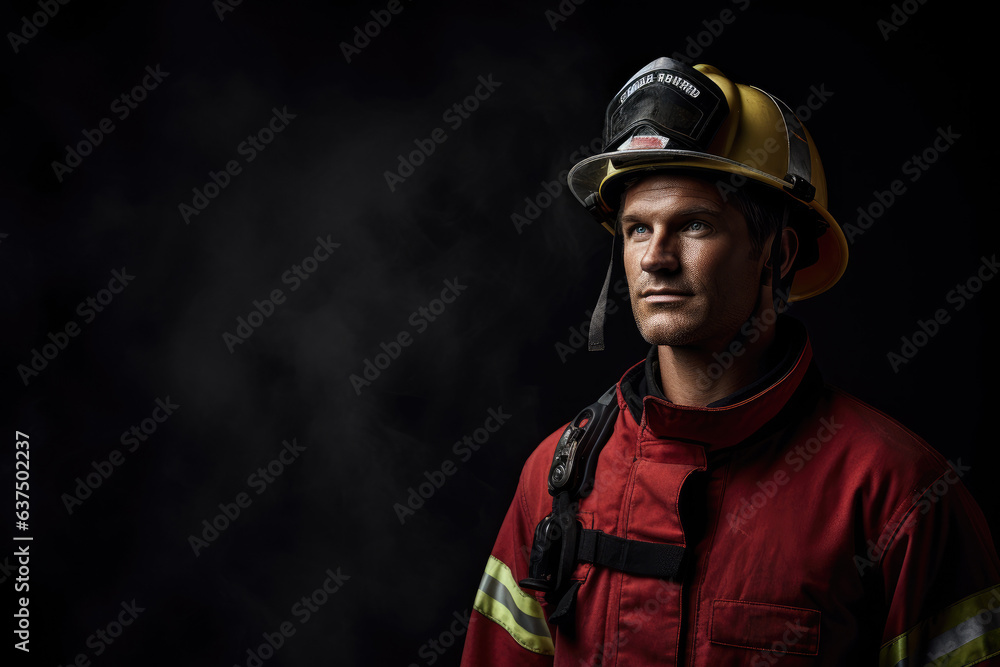Portrait of a firefighter Portrait of a firefighter