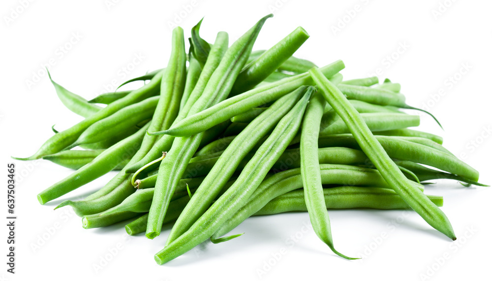 Pile of raw green beans isolated on white background. Pile of raw green beans isolated on white background.