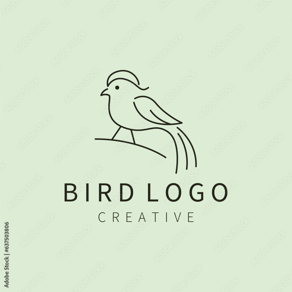 Fototapeta premium bird logo line art vector illustration design