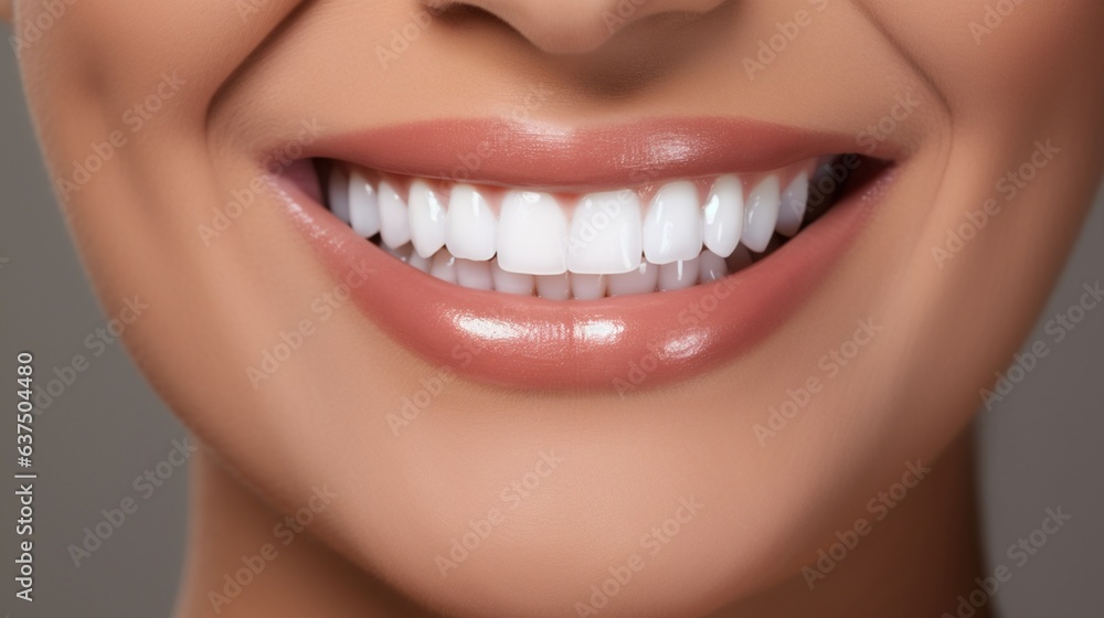Beautiful wide smile for women with great healthy white teeth, Generative AI Beautiful wide smile for women with great healthy white teeth, Generative AI