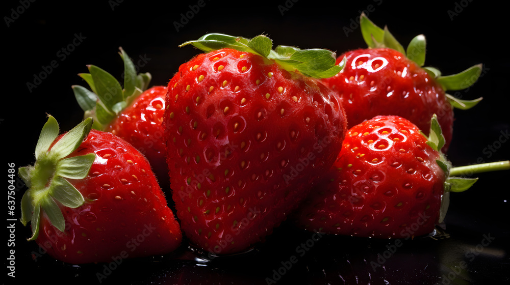 Strawberries on black Strawberries on black