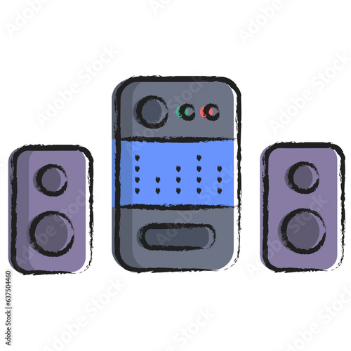 Hand drawn Home theatre icons
