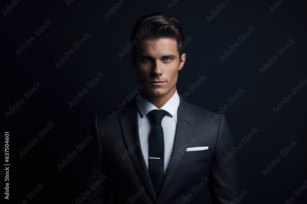 Portrait of a businessman on dark background Portrait of a businessman on dark background