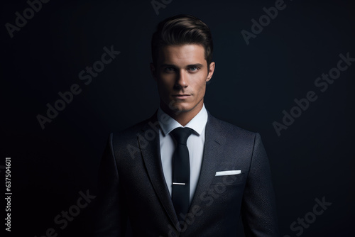 Portrait of a businessman on dark background