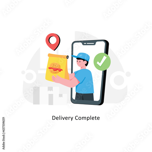 Delivery Complete abstract concept vector in a flat style stock illustration