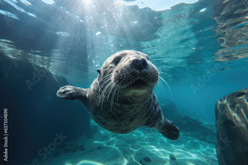 Otter Under Water created with Generative AI Technology, ai, generative