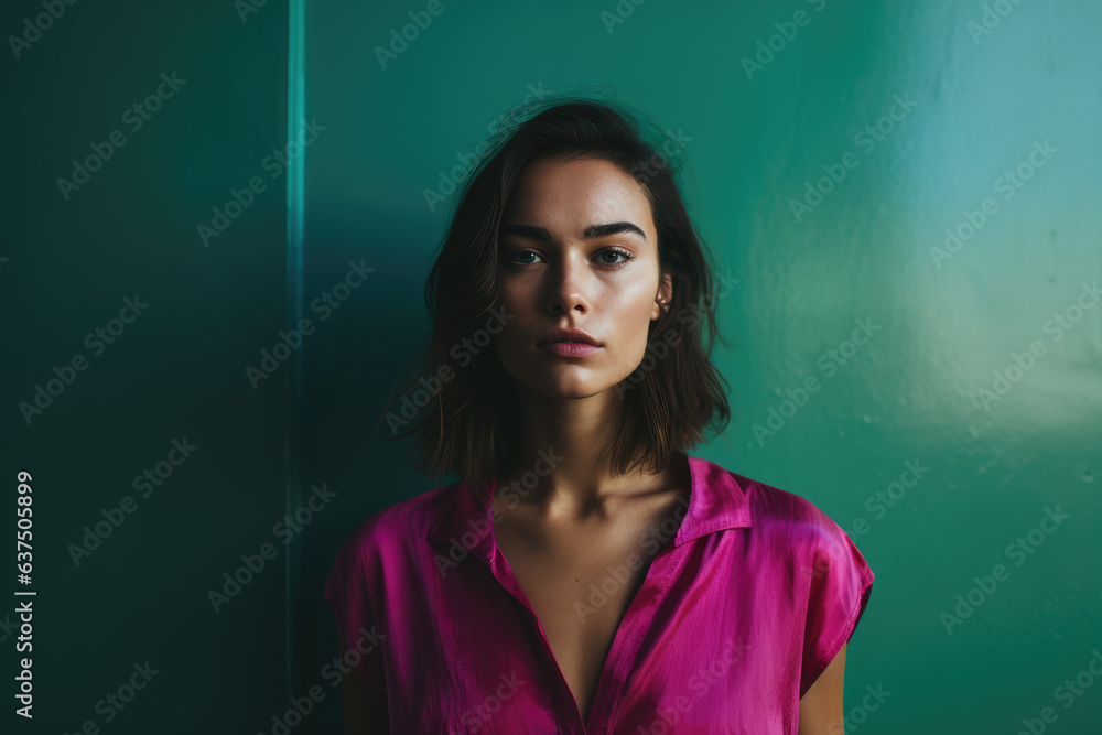 Beautiful woman portrait on light background Beautiful woman portrait on light background