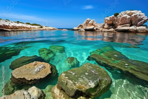 rocky landscape and crystal clear paradise view 