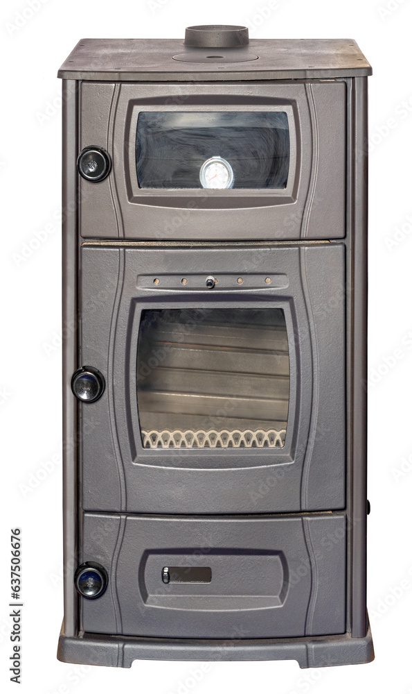 Fototapeta premium Cast iron stove, boiler-fireplace with a water circuit.