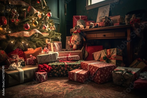 Christmas Presents Under a Christmas Tree