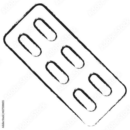 Hand drawn pill icon