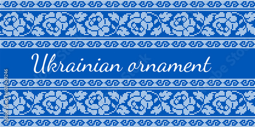Vector illustration of Ukrainian ornament in ethnic style, identity, vyshyvanka, embroidery for print clothes, websites, banners