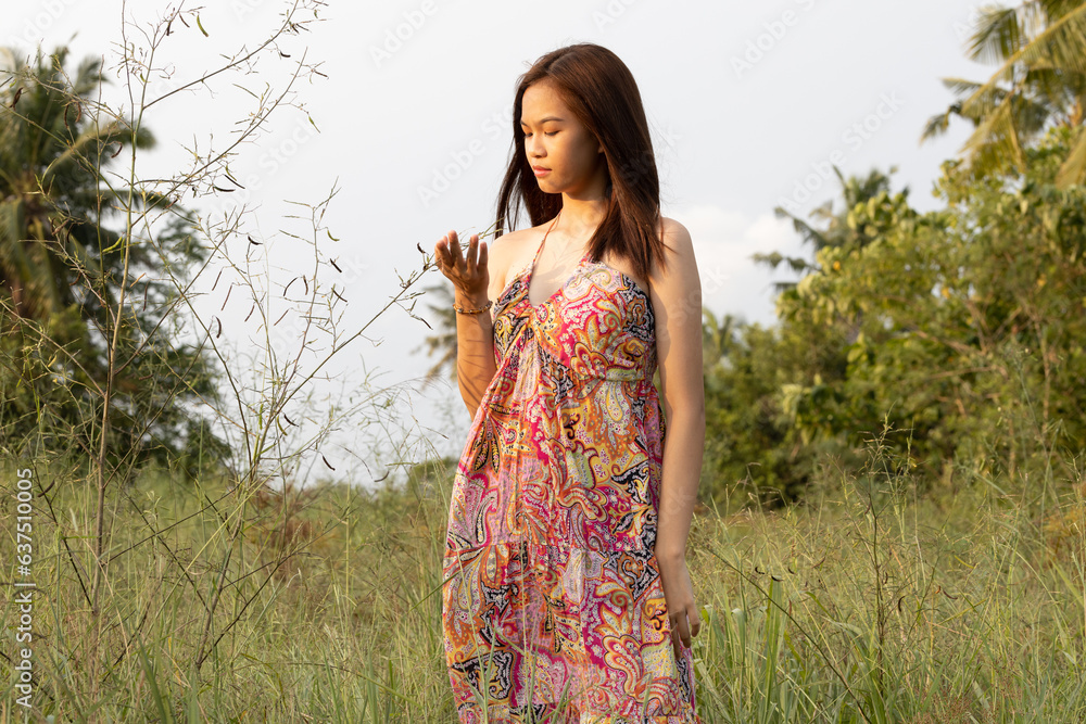 beautiful girl wearing a dress in the nature beautiful girl wearing a dress in the nature