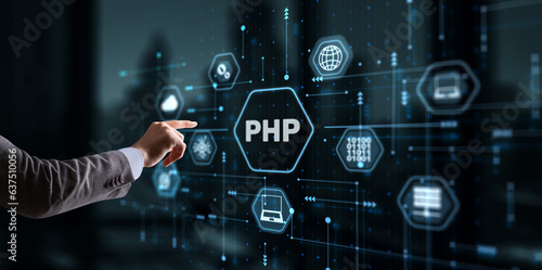 Hypertext Preprocessor PHP Programming. Interpreted programming language photo