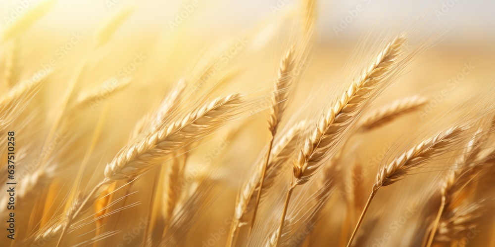 A field of golden wheat swayed in the breeze. Generative AI A field of golden wheat swayed in the breeze. Generative AI