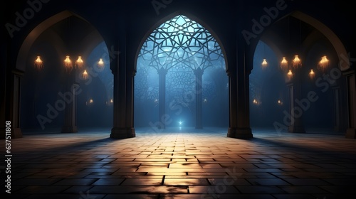 Geistige Gelassenheit  Mondlicht wirft seinen Glanz auf die Moschee