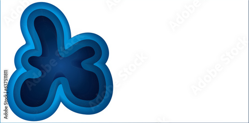 Background with blue abstract multilayered wavy pattern. Paper art style. Template design for posters, banners, flyers, booklets.