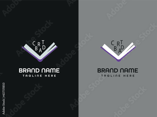 Book icon letter logo design