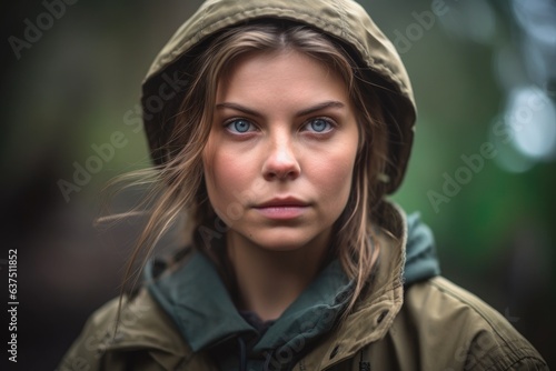 portrait of a young female ranger standing outside