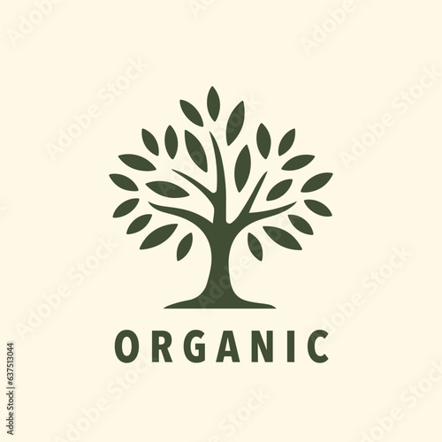 Fototapete Organic tree logo mark design