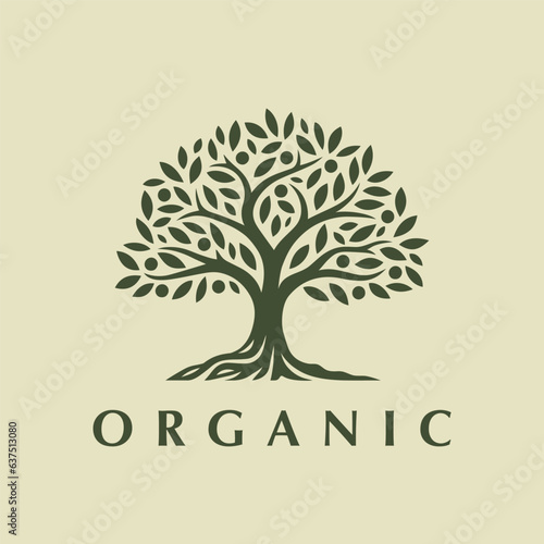 Vászonkép Organic tree logo mark design