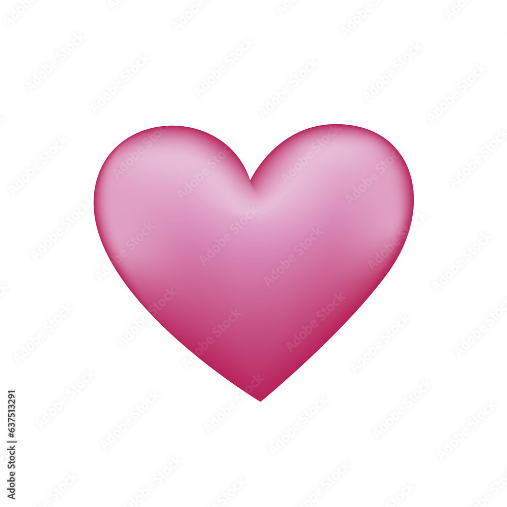 3D Pink Heart Love Valentine's Day Icon
