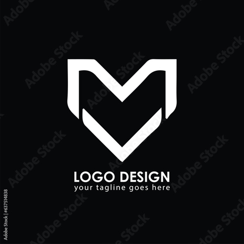 MV VM Logo Design, Creative Minimal Letter VM MV Monogram