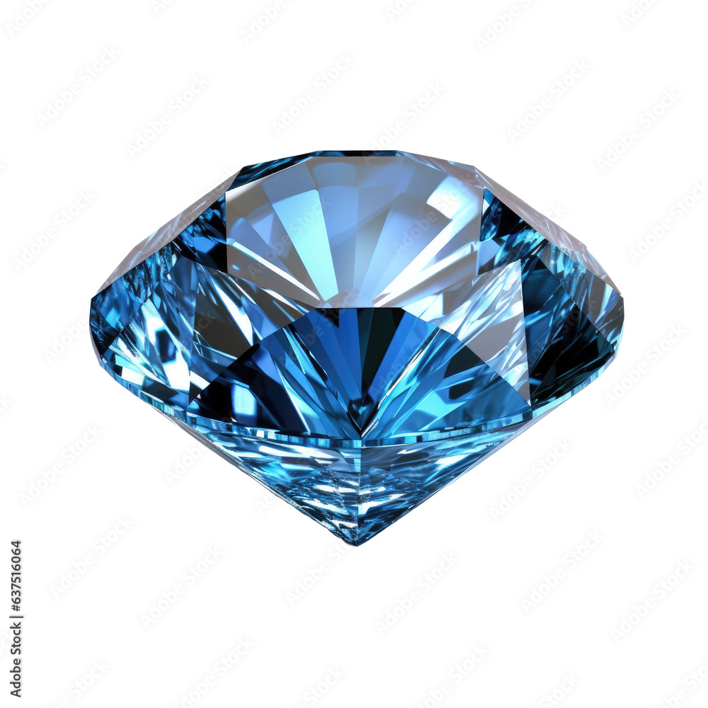 Blue diamond on white background